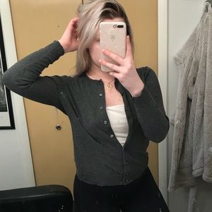 charcoal grey cardigan